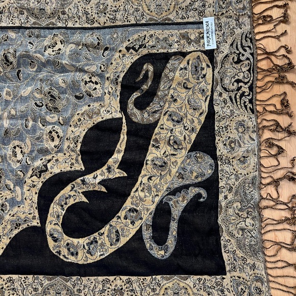 Metallic Pashmina Scarf / Shawl / Wrap | Gold / Bronze / Black | 28"W x 64”L - Picture 12 of 16